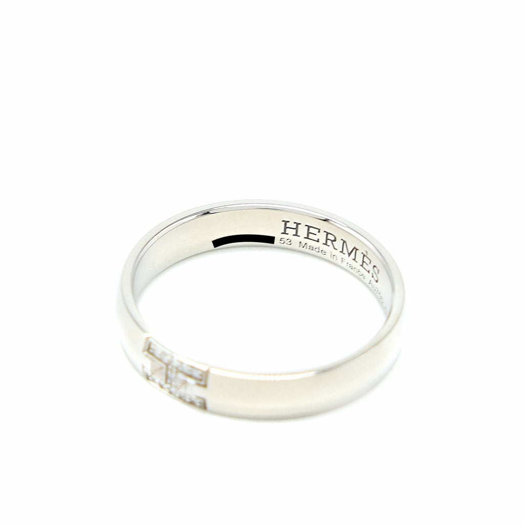 HERMES EVER HERACLES WEDDING BAND WHITE GOLD WITH DIAMONDS