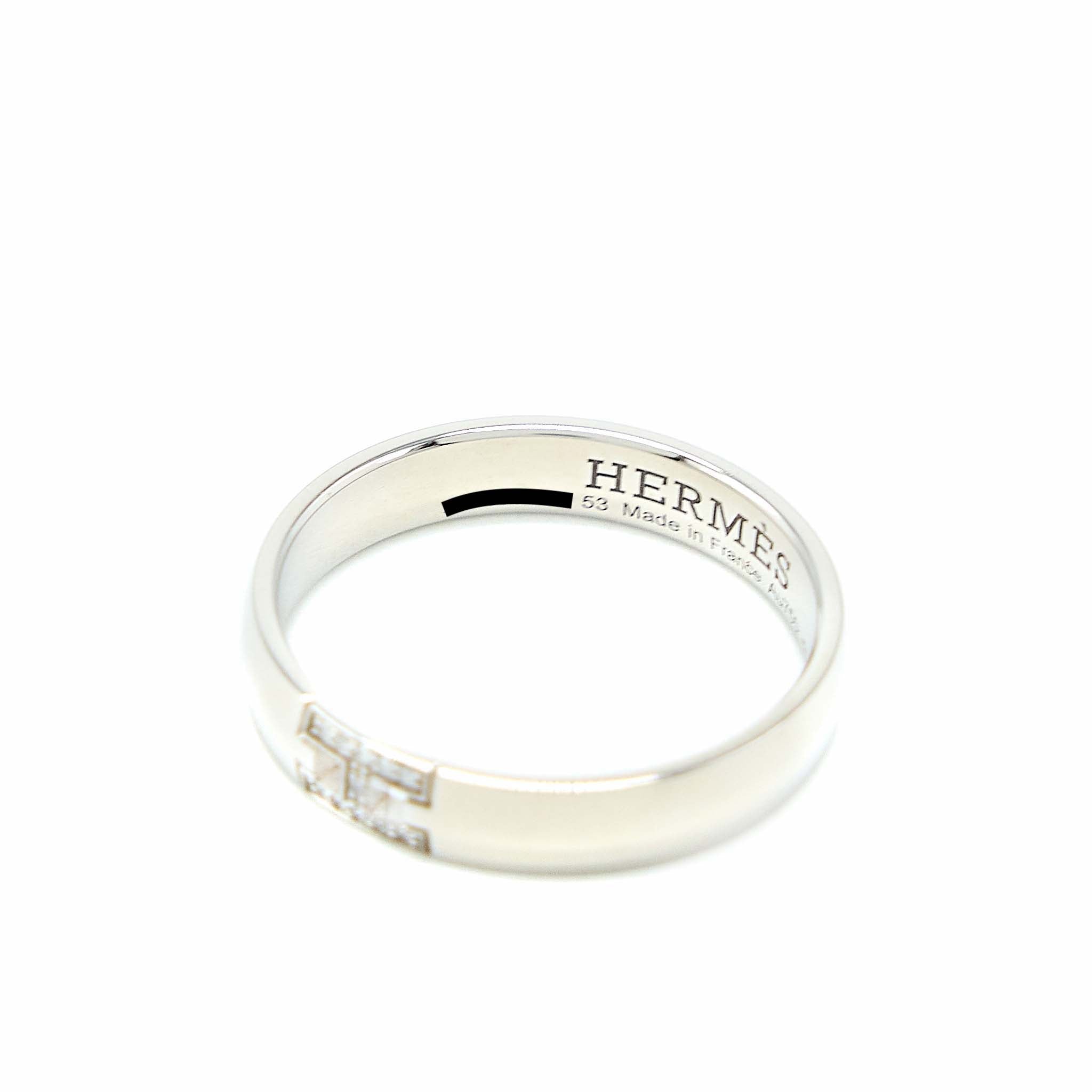 HERMES EVER HERACLES WEDDING BAND WHITE GOLD WITH DIAMONDS