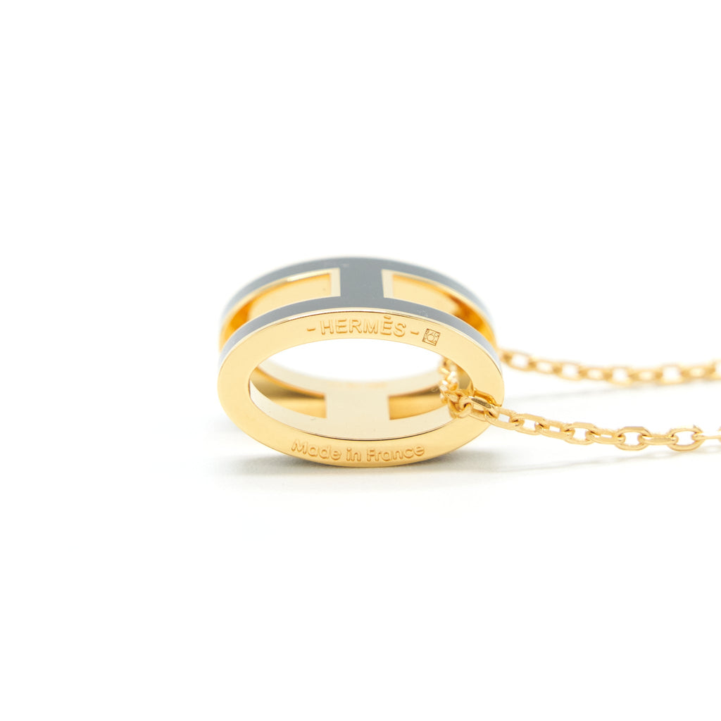 HERMES POP H PENDANT BLACK GHW