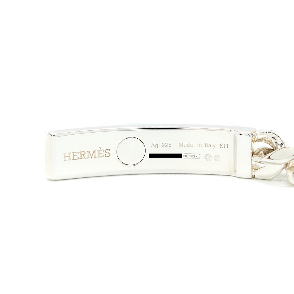 HERMES KELLY GOURMETTE BRACELET IN STERLING SILVER WITH KELLY CLASP