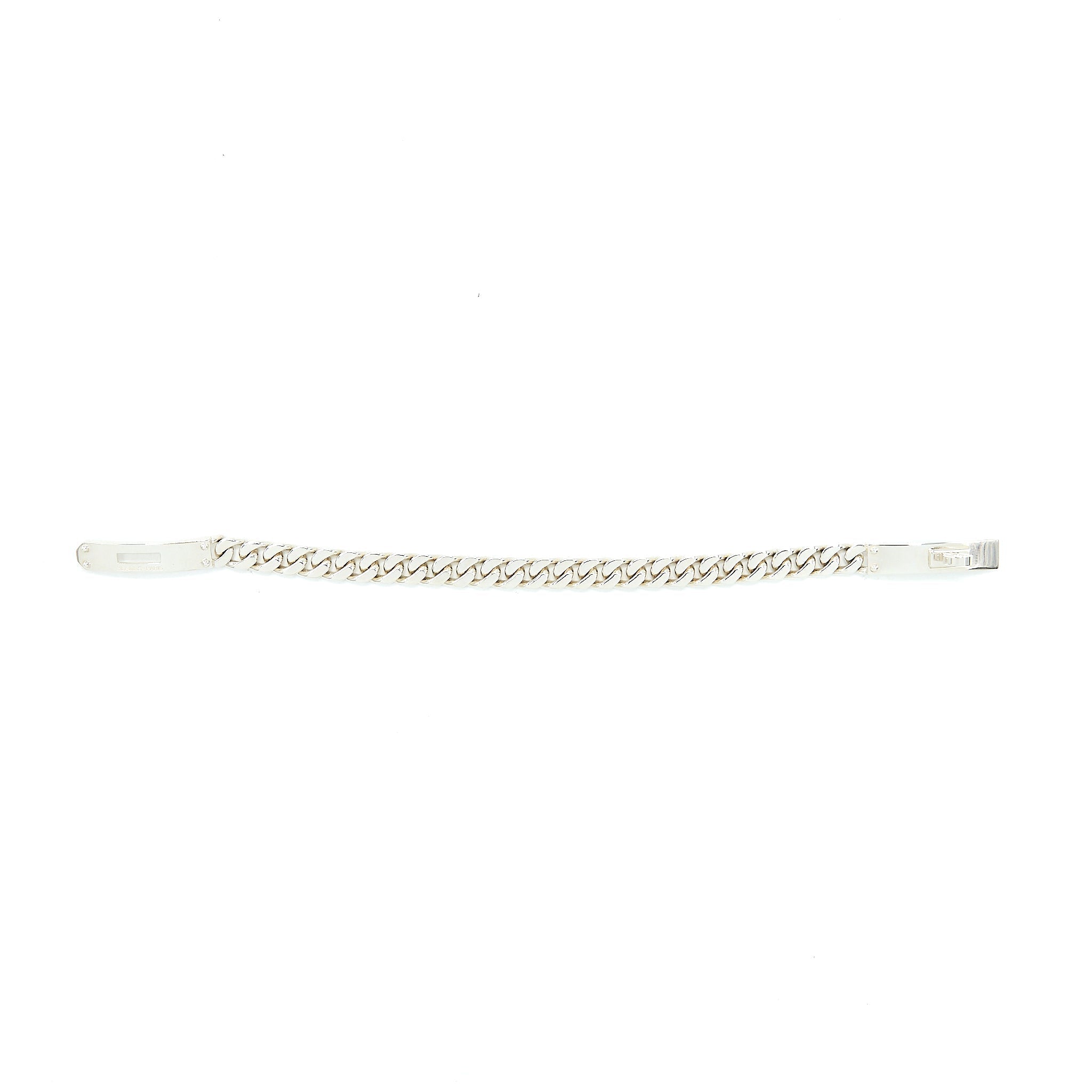 HERMES KELLY GOURMETTE BRACELET IN STERLING SILVER WITH KELLY CLASP
