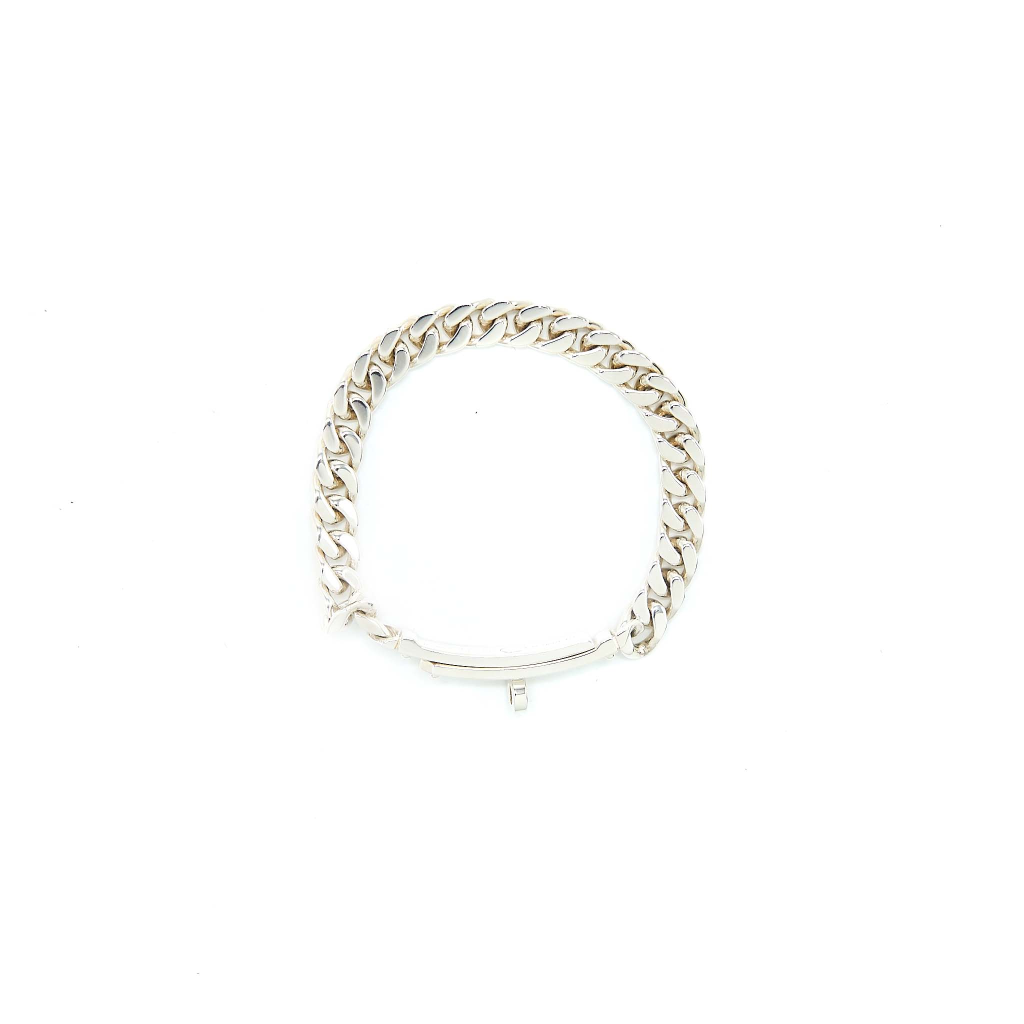 HERMES KELLY GOURMETTE BRACELET IN STERLING SILVER WITH KELLY CLASP
