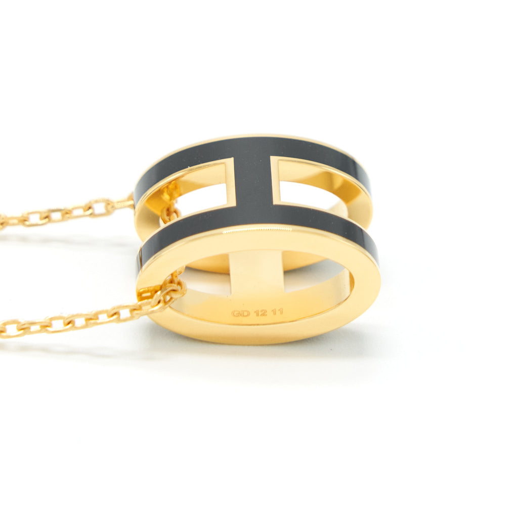 HERMES POP H PENDANT BLACK GHW
