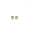 CHANEL CC LOGO/SHELL EARCLIPS MULTICOLOUR CRYSTAL GOLD TONE