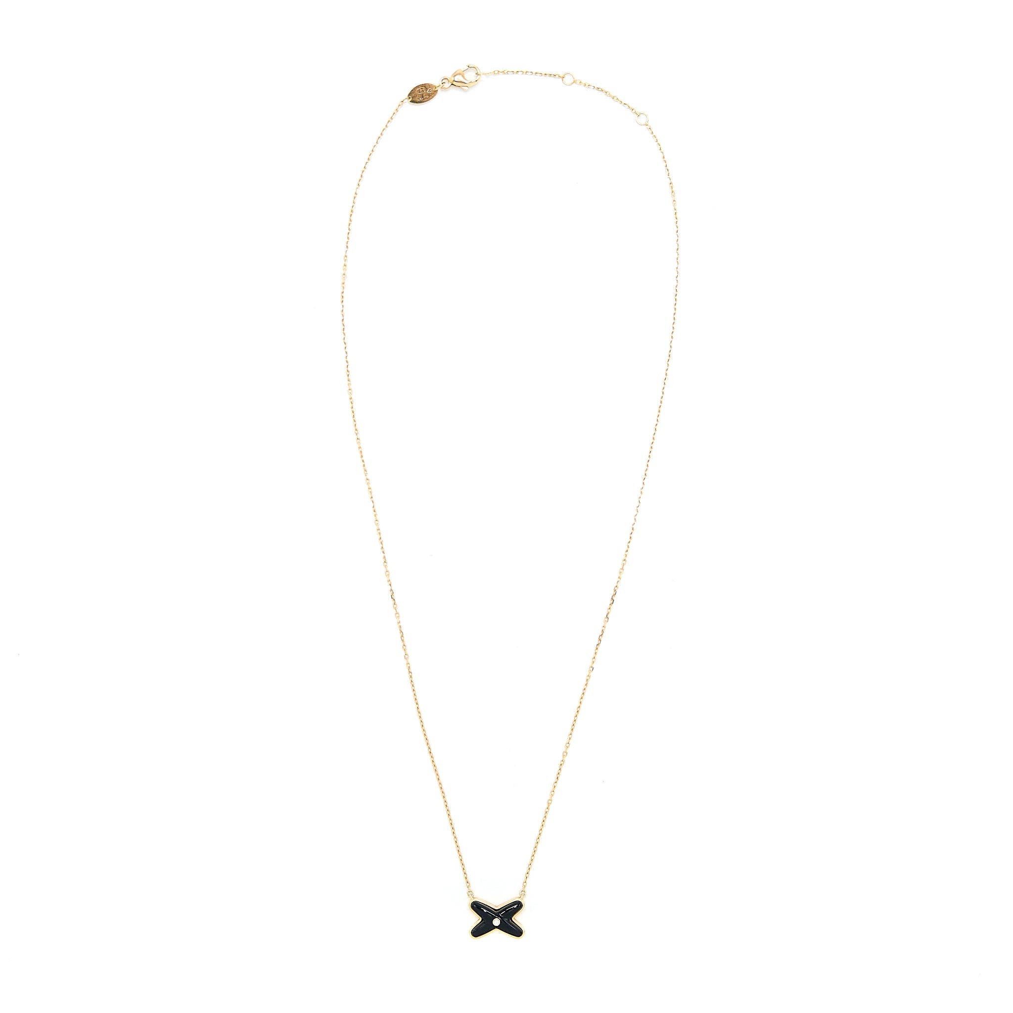 CHAUMET JEUX DE LIENS PENDANT ONYX/ROSE GOLD WITH ONE DIAMOND