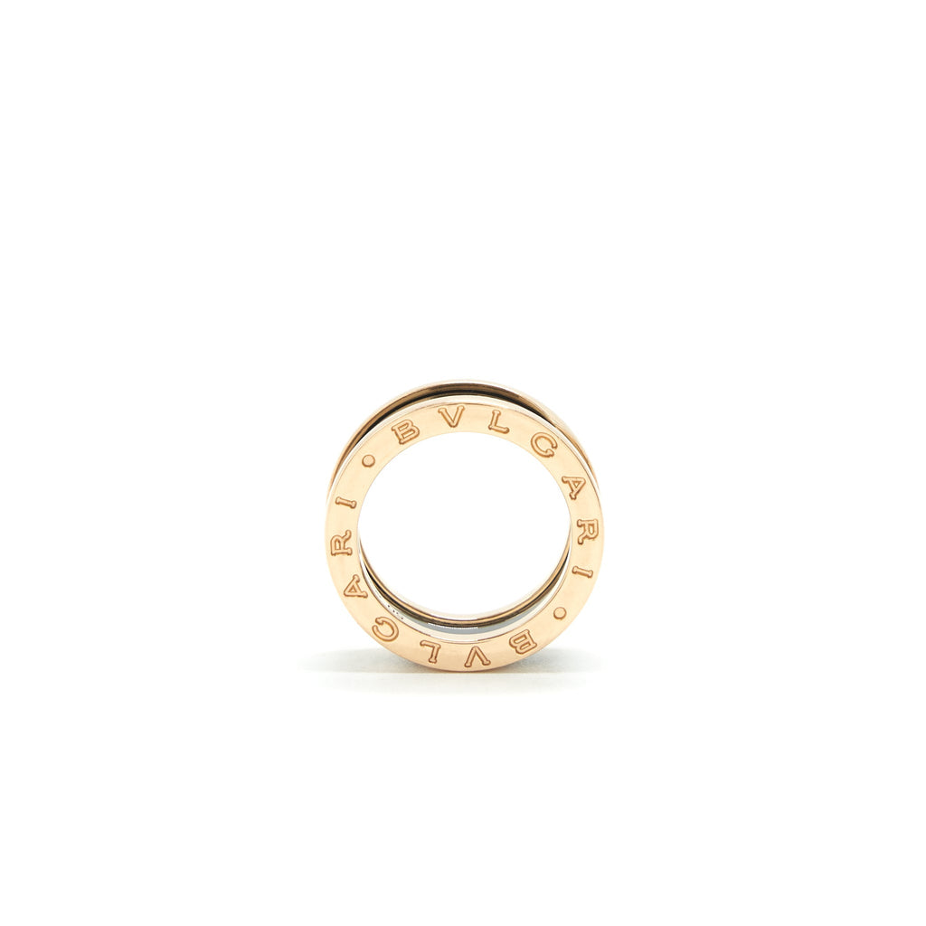 BVLGARI B.ZERO1 TWO BAND RING ROSEGOLD / BLACK CERAMIC