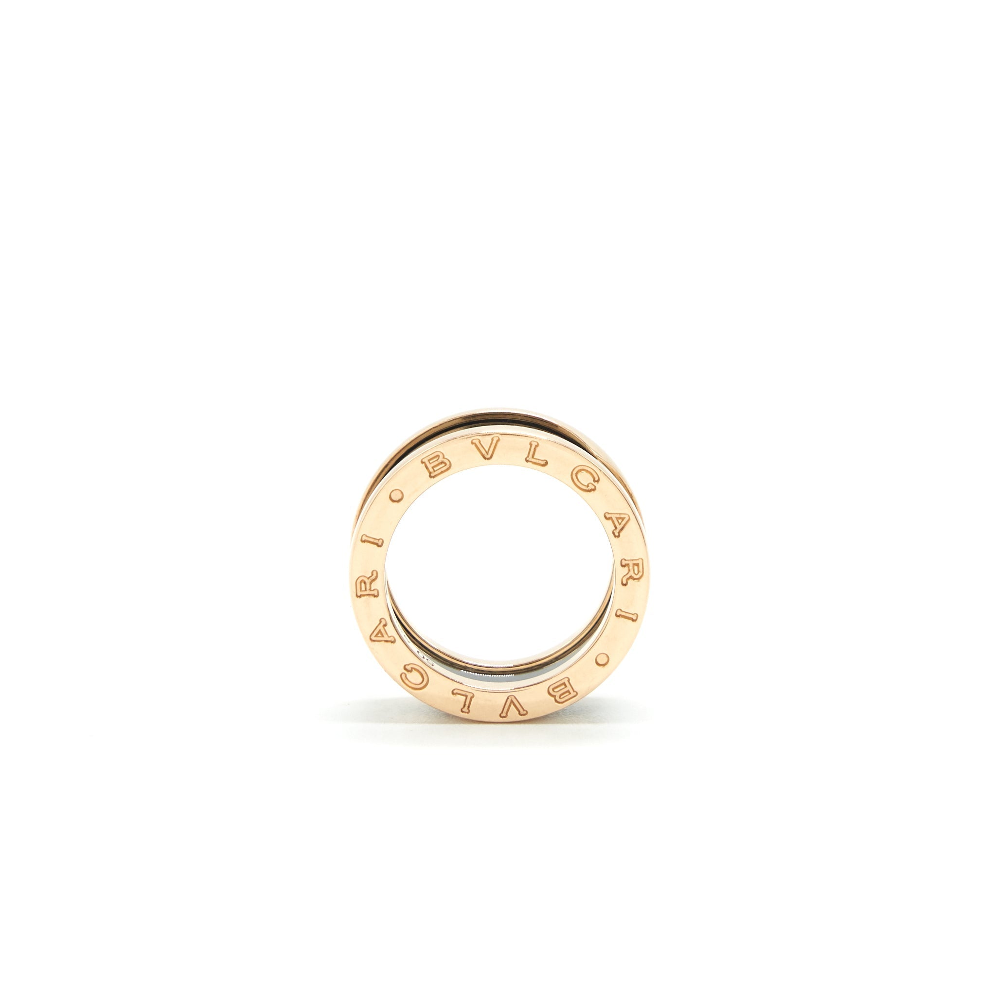 BVLGARI B.ZERO1 TWO BAND RING ROSEGOLD / BLACK CERAMIC
