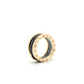 BVLGARI B.ZERO1 TWO BAND RING ROSEGOLD / BLACK CERAMIC