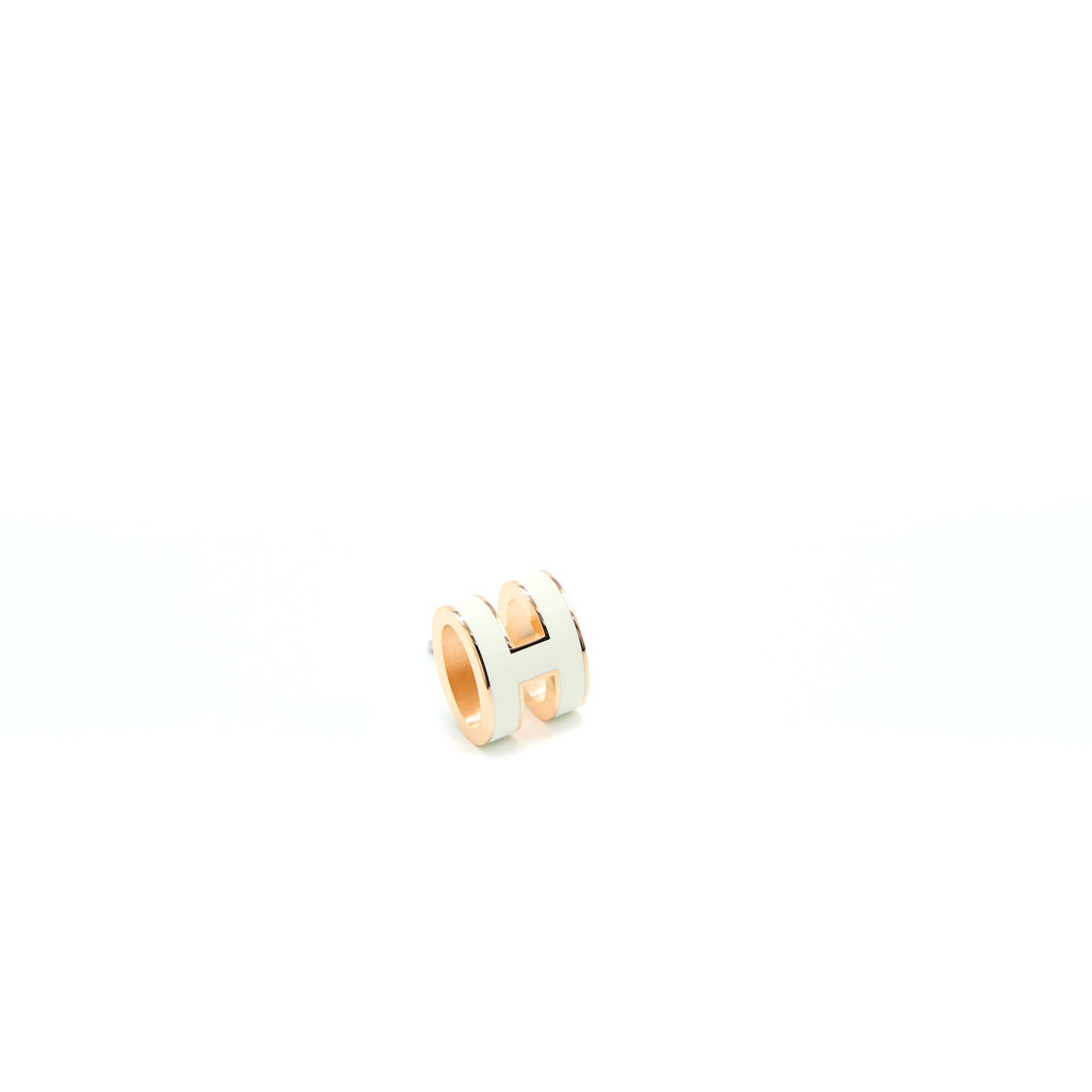 HERMES POP H EARRINGS BLANC RGHW