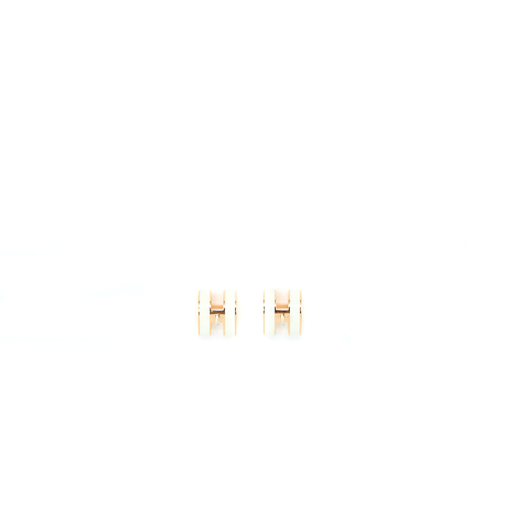 HERMES POP H EARRINGS BLANC RGHW