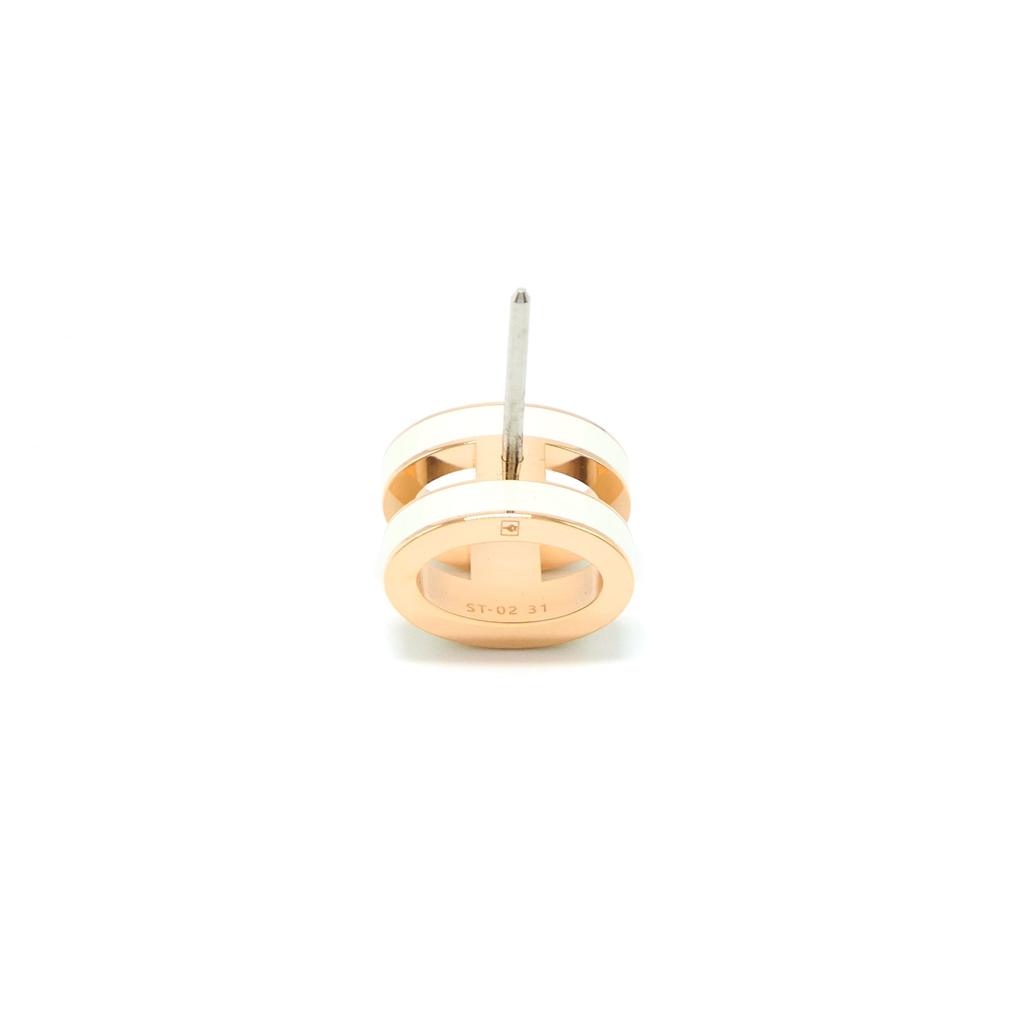 HERMES POP H EARRINGS BLANC RGHW
