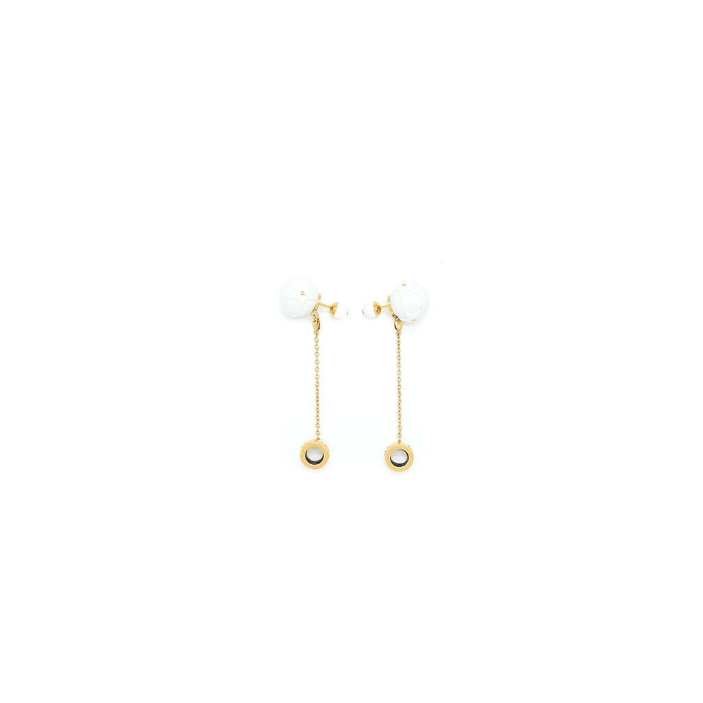 DIOR TRIBALES EARRINGS WHITE GOLD TONE
