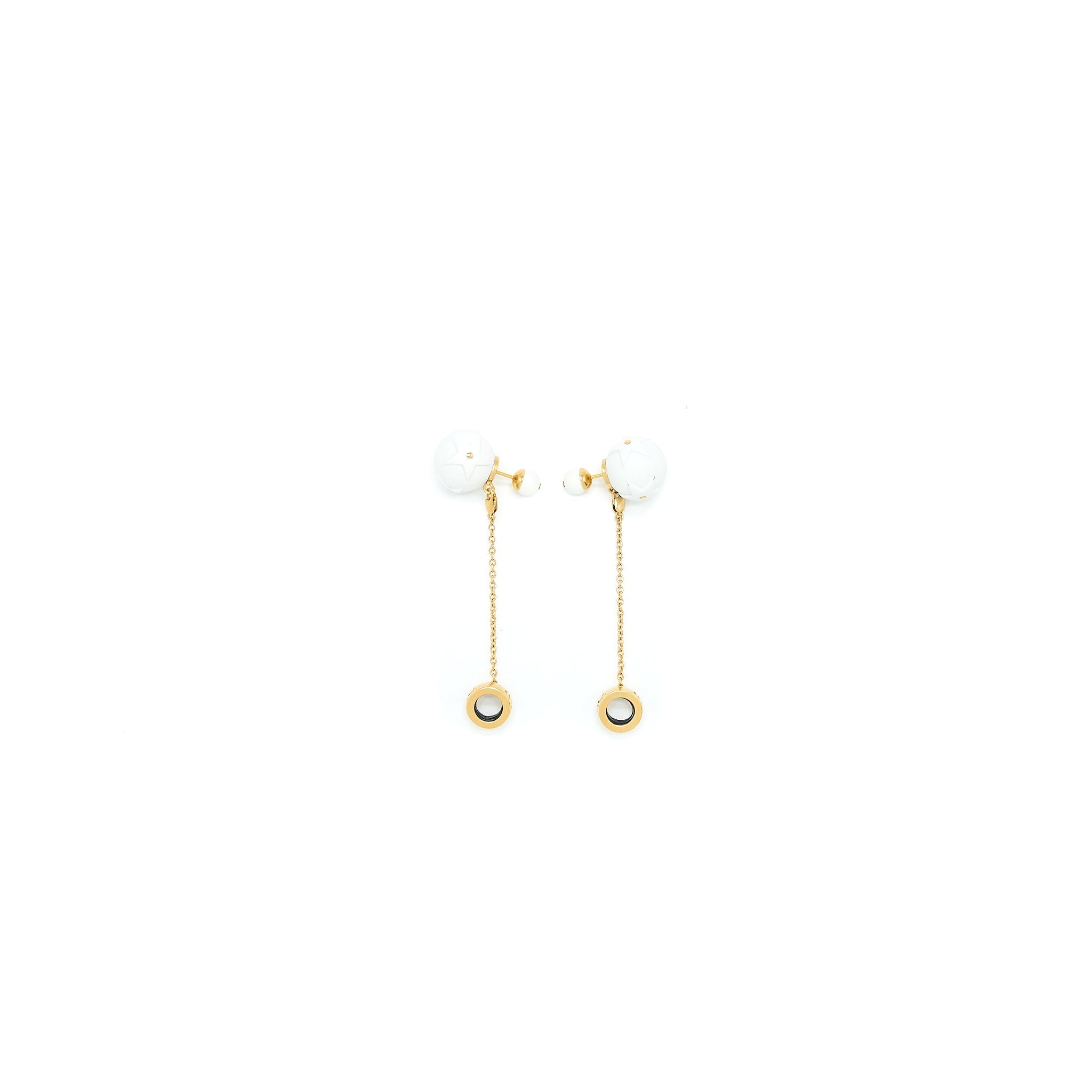 DIOR TRIBALES EARRINGS WHITE GOLD TONE