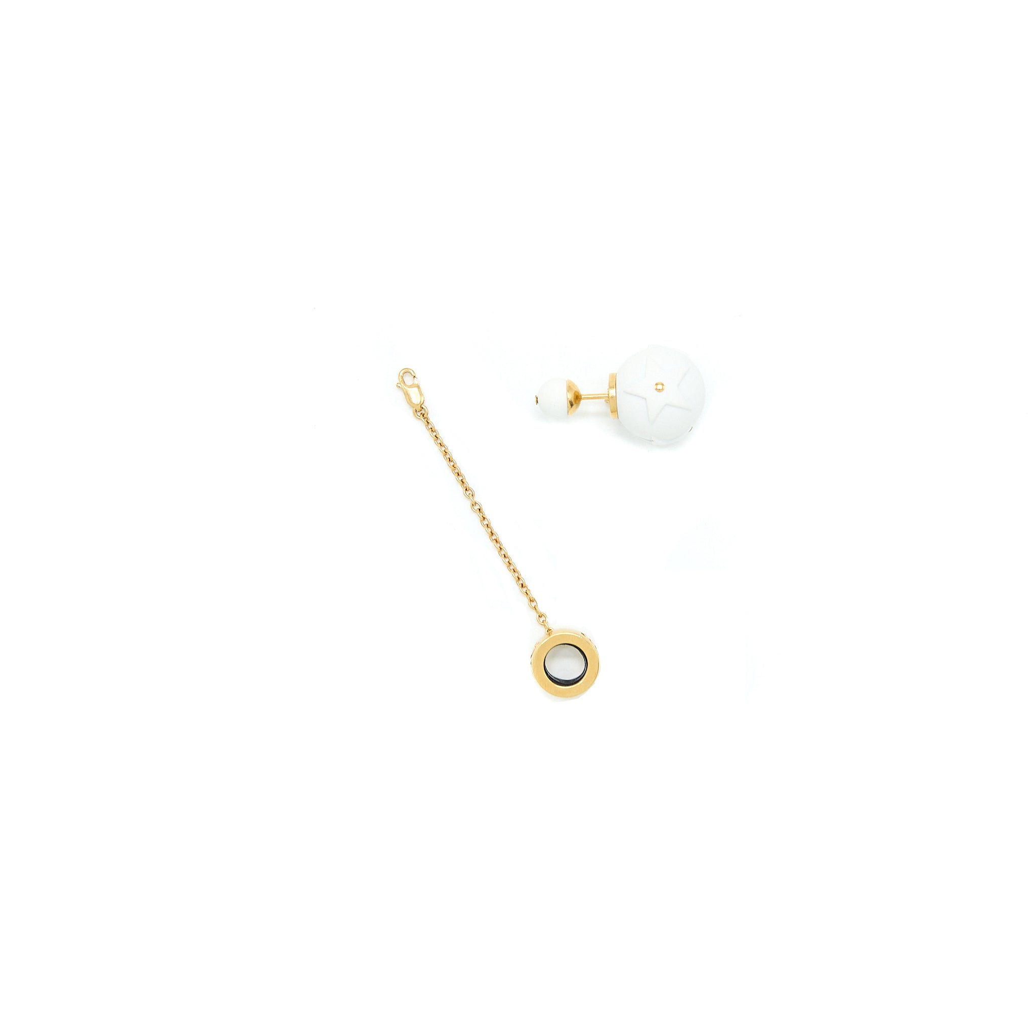 DIOR TRIBALES EARRINGS WHITE GOLD TONE