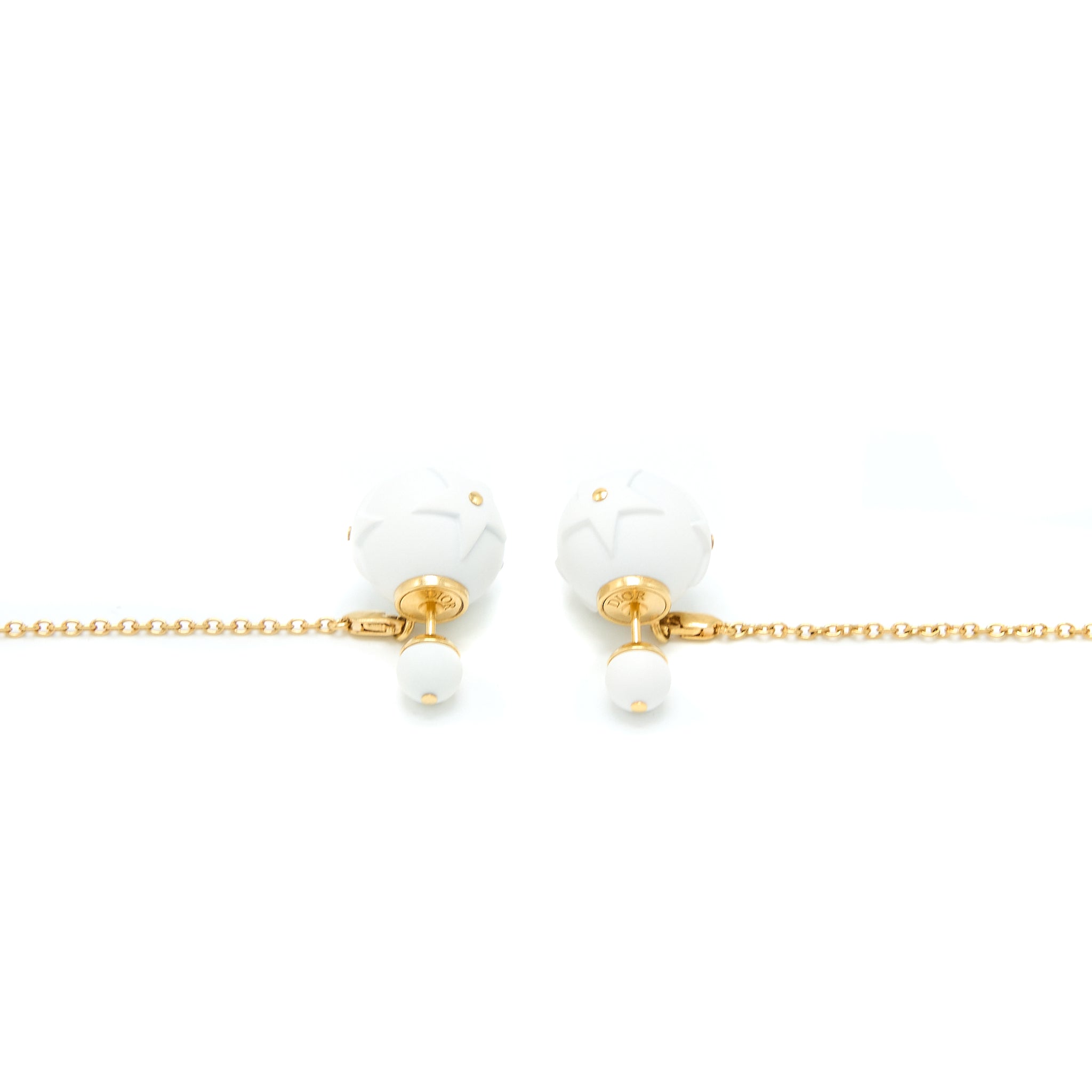 DIOR TRIBALES EARRINGS WHITE GOLD TONE