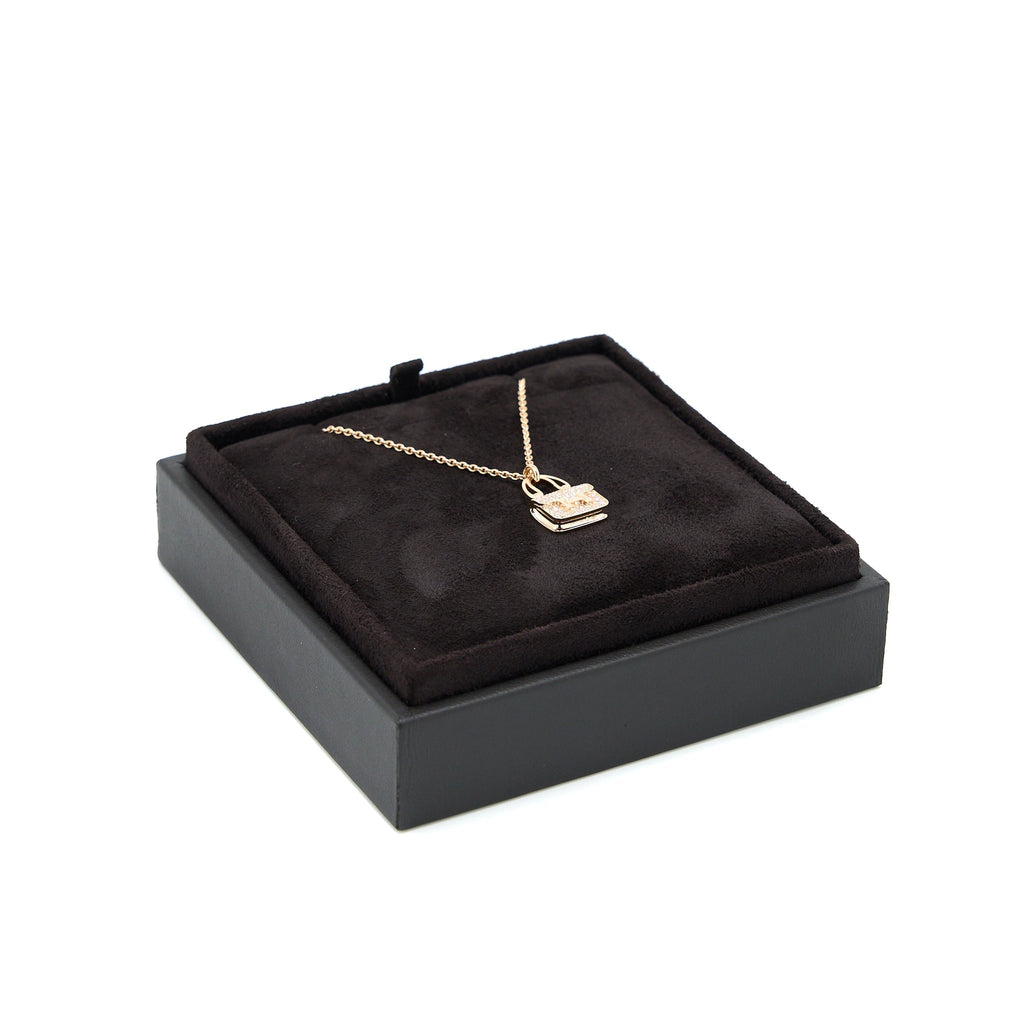 HERMES AMULETTE CONSTANCE NECKLACE/PENDANT ROSE GOLD WITH DIAMONDS