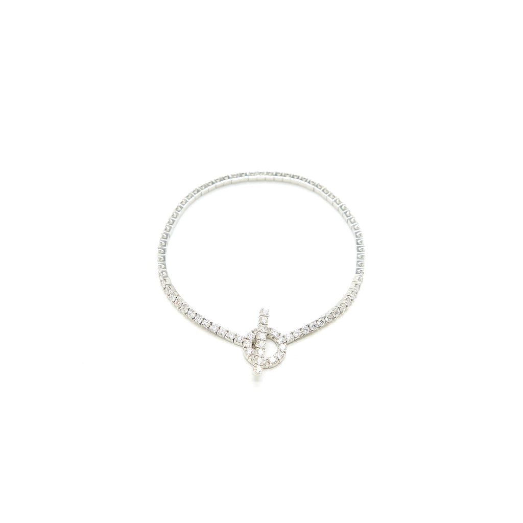 HERMES 18K WHITE GOLD WITH FULL DIAMONDS FINESSE BRACELET 2.65CT