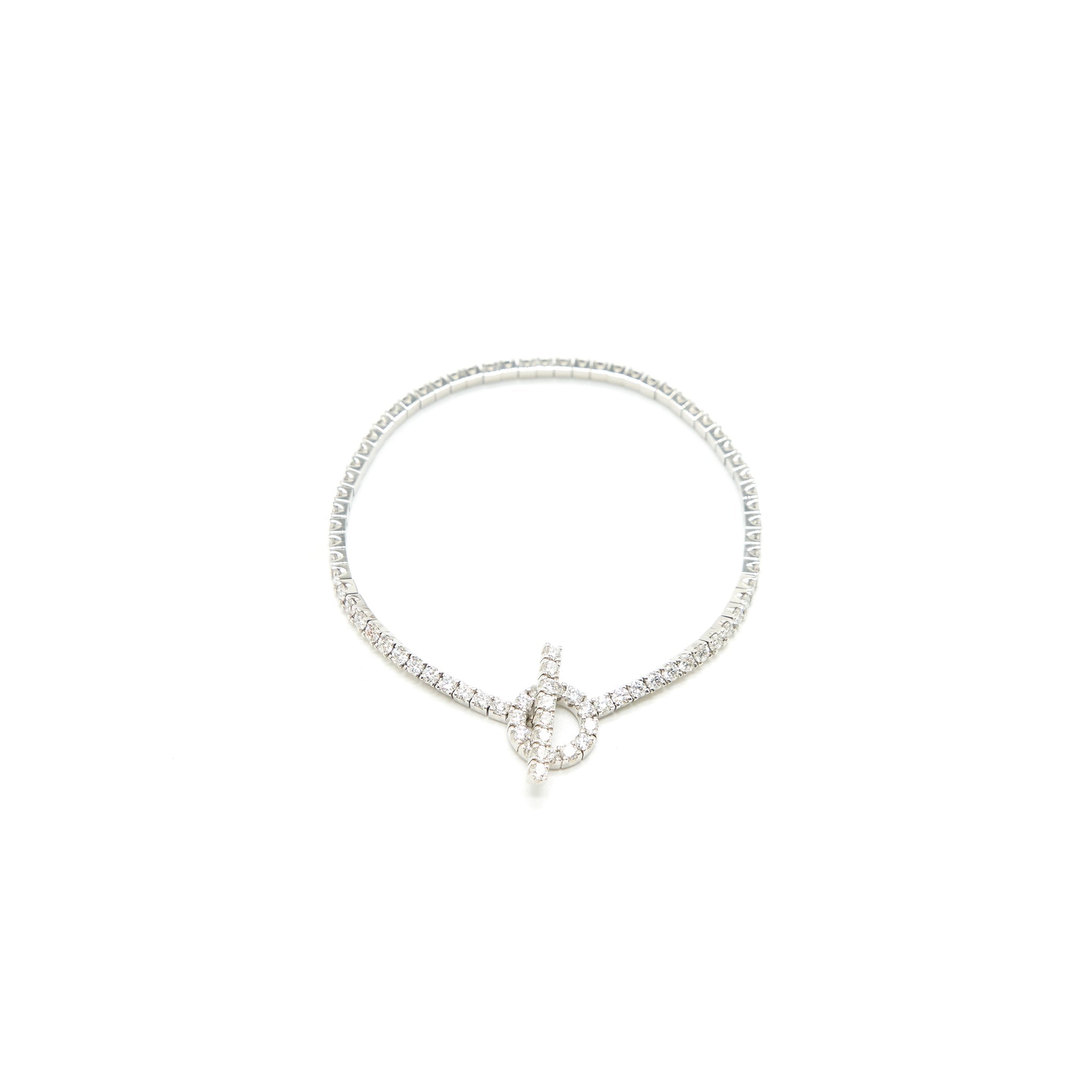 HERMES 18K WHITE GOLD WITH FULL DIAMONDS FINESSE BRACELET 2.65CT