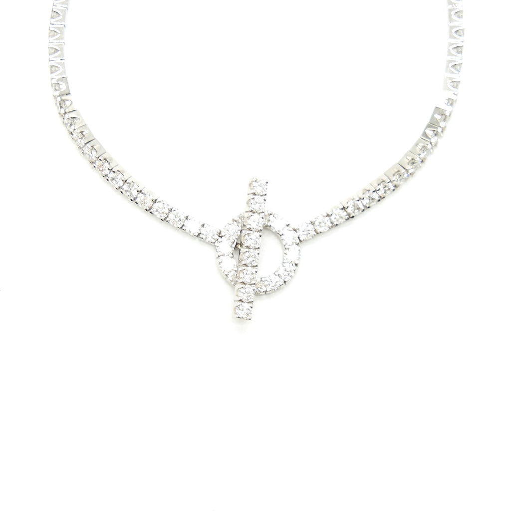 HERMES 18K WHITE GOLD WITH FULL DIAMONDS FINESSE BRACELET 2.65CT