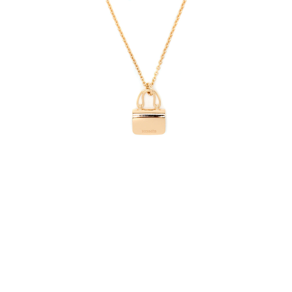 HERMES CONSTANCE AMULETTE PENDANT ROSE GOLD DIAMONDS