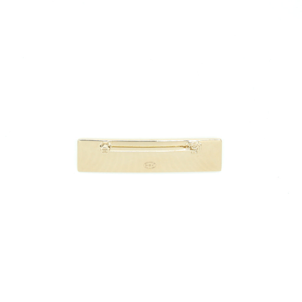 CHANEL LETTER CHANEL BROOCH LIGHT GOLD TONE