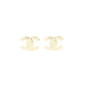 CHANEL GIANT CC LOGO EARRINGS LIGHT GOLD TONE