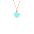 CHOPARD HAPPY HEART PENDANT 18K ROSE GOLD TURQUOISE