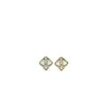 CHANEL SQUARE AND CC LOGO EARRINGS LIGHT GOLD TONE