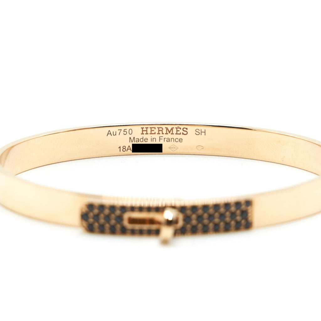 HERMES KELLY BRACELET ROSEGOLD AND BLACK SPINELS GEMSTONES