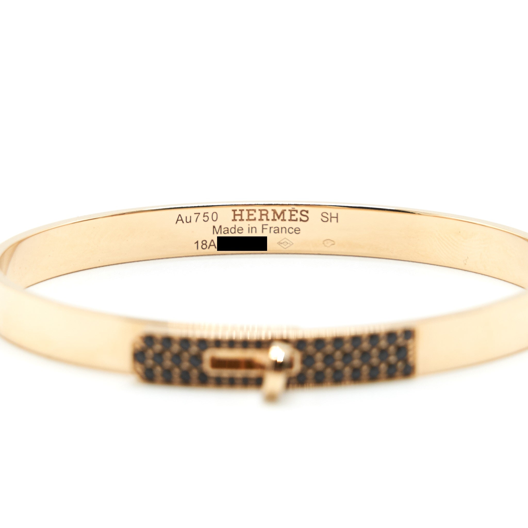 HERMES KELLY BRACELET ROSEGOLD AND BLACK SPINELS GEMSTONES