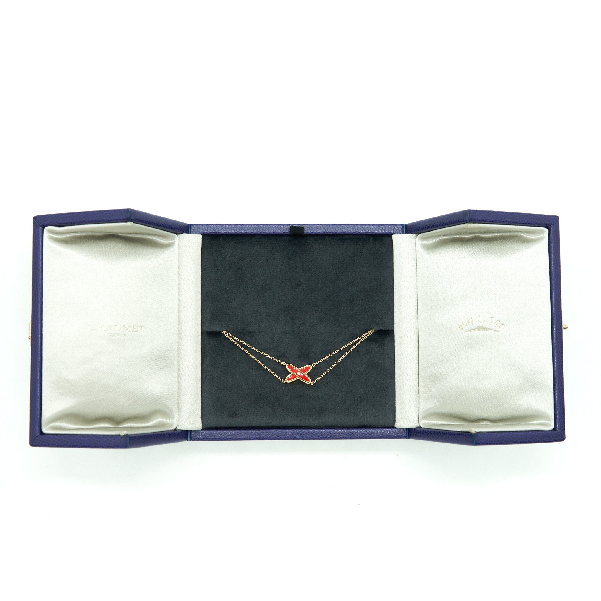 CHAUMET JEUX DE LIENS BRACELET PINK GOLD, DIAMOND AND MADDER RED LACQUER