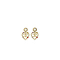 CHANEL GIANT HEART DROP EARRINGS GOLD TONE MULTICOLOUR