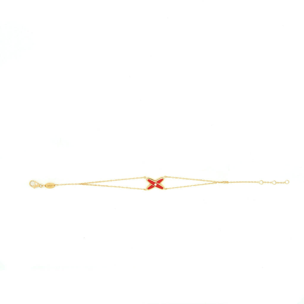 CHAUMET JEUX DE LIENS BRACELET PINK GOLD, DIAMOND AND MADDER RED LACQUER