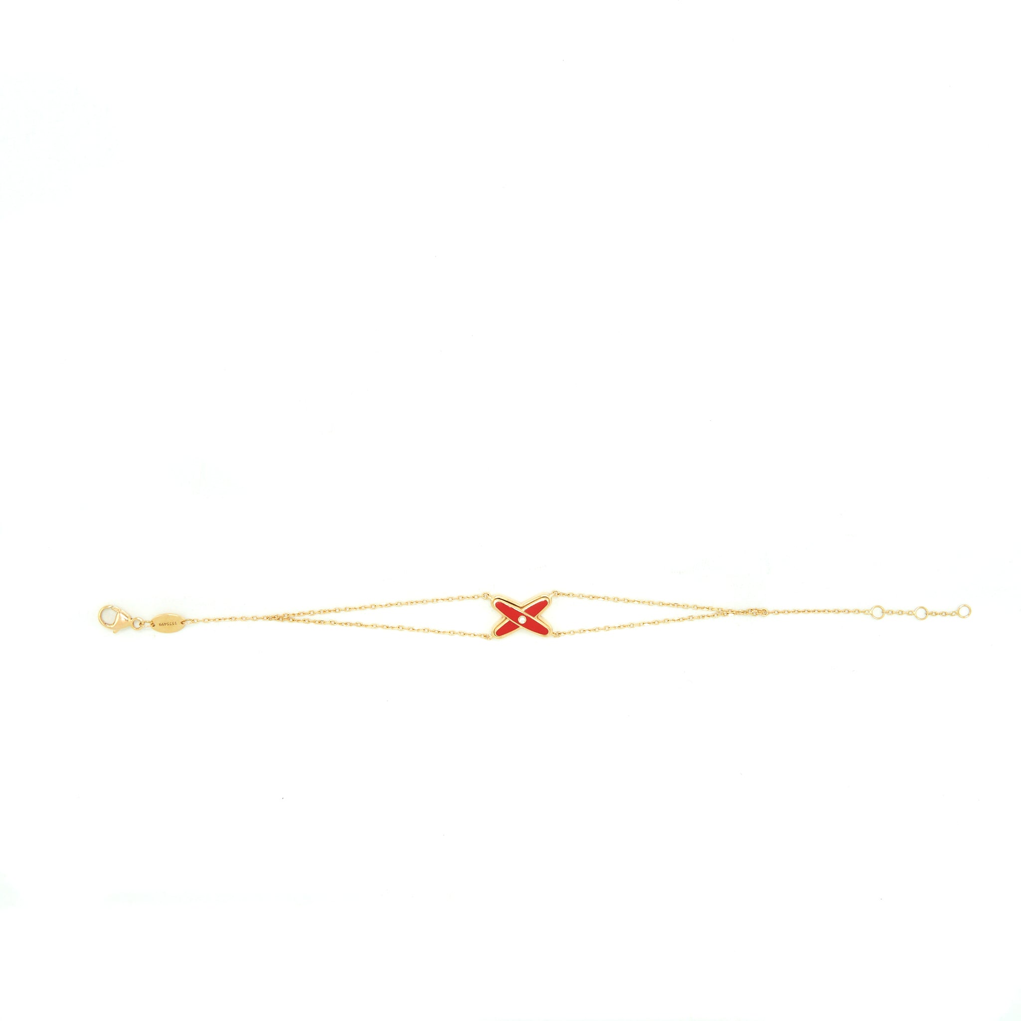 CHAUMET JEUX DE LIENS BRACELET PINK GOLD, DIAMOND AND MADDER RED LACQUER