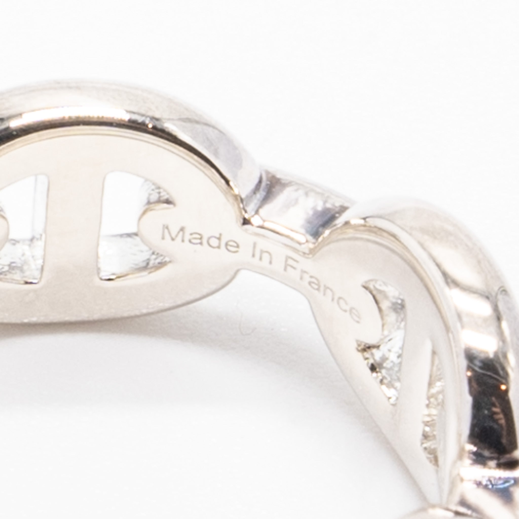 HERMES BAGUE ENCHAINEE RING STERLING SILVER
