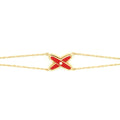 CHAUMET JEUX DE LIENS BRACELET PINK GOLD, DIAMOND AND MADDER RED LACQUER