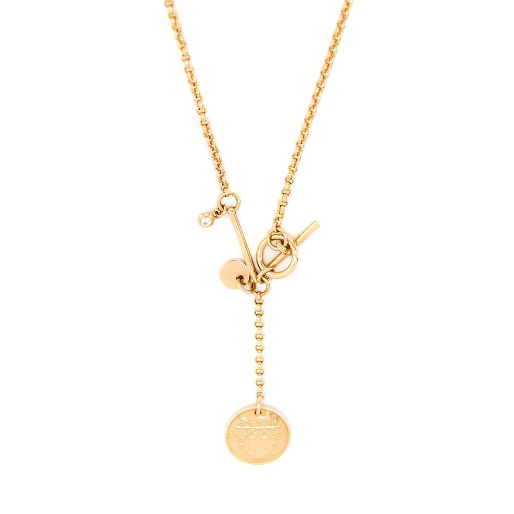 HERMES EX-LIBRIS PENDANT ROSE GOLD