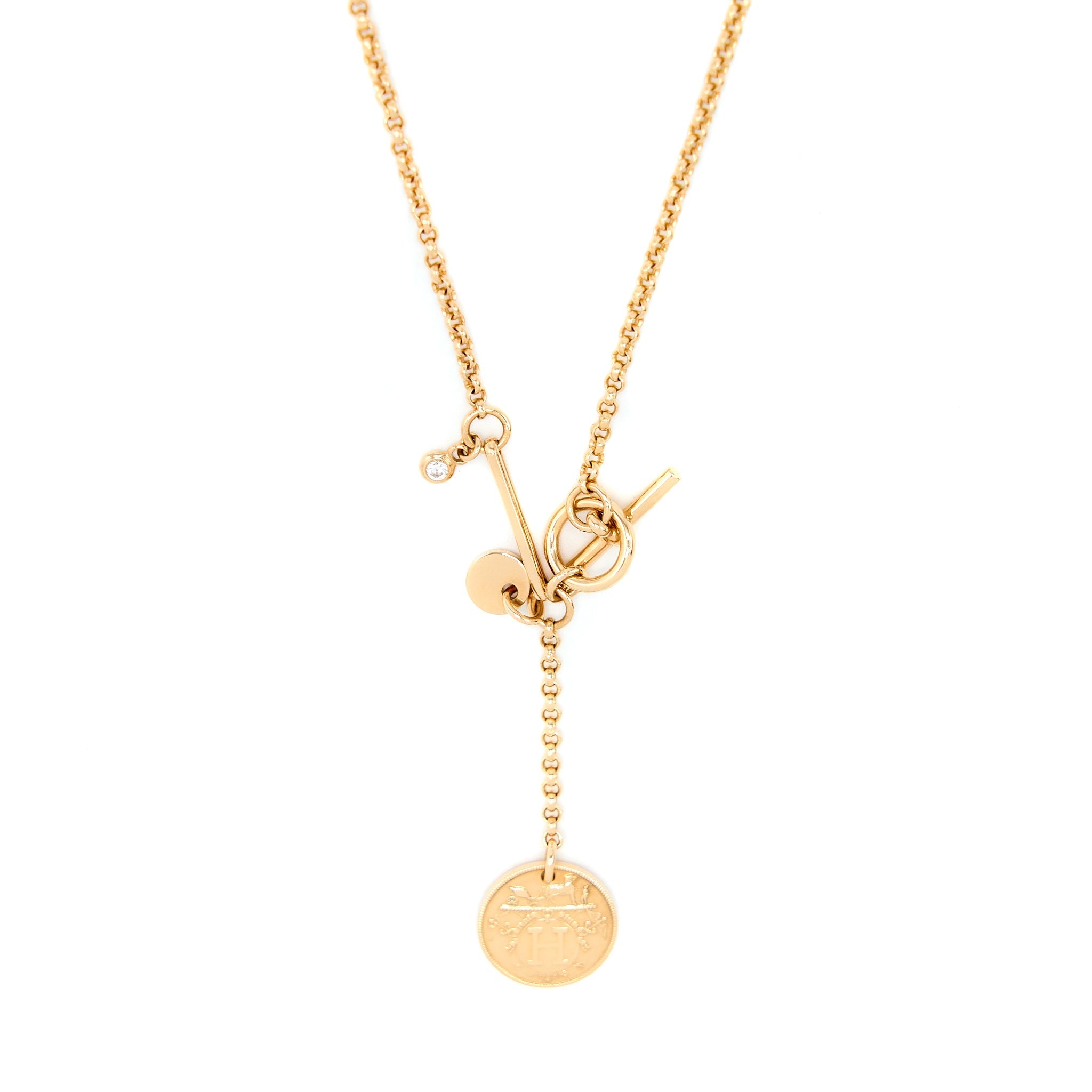 HERMES EX-LIBRIS PENDANT ROSE GOLD