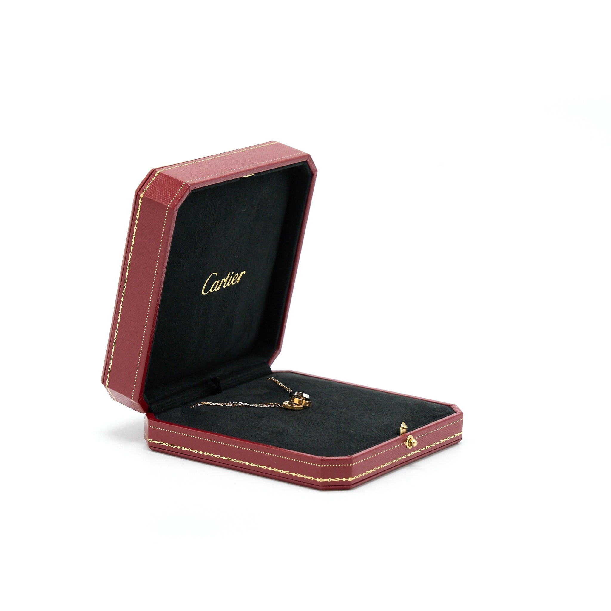 CARTIER LOVE NECKLACE WITH 6 DIAMONDS ROSE GOLD/WHITE GOLD