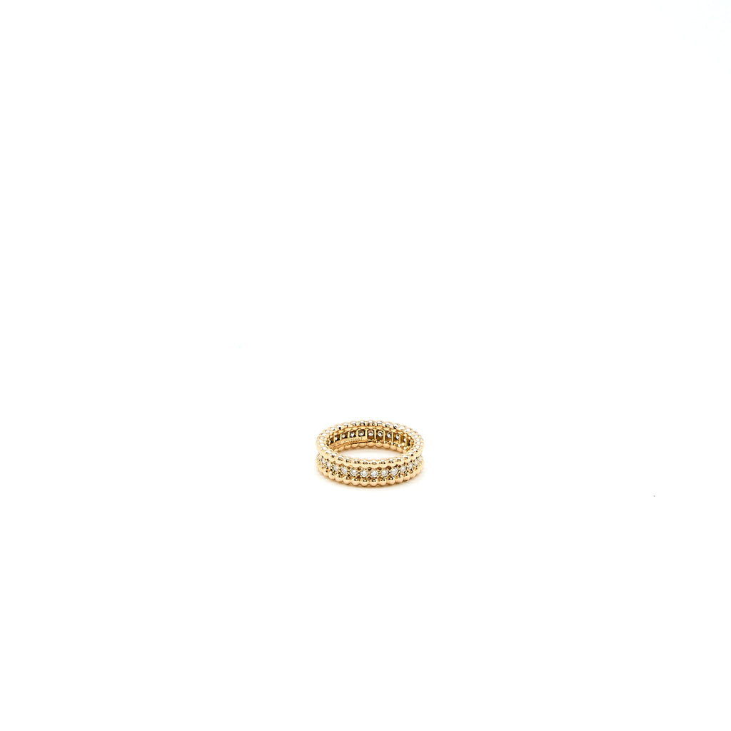 VAN CLEEF & ARPELS PERLE DIAMONDS RING, 1 ROW ROSE GOLD WITH DIAMONDS