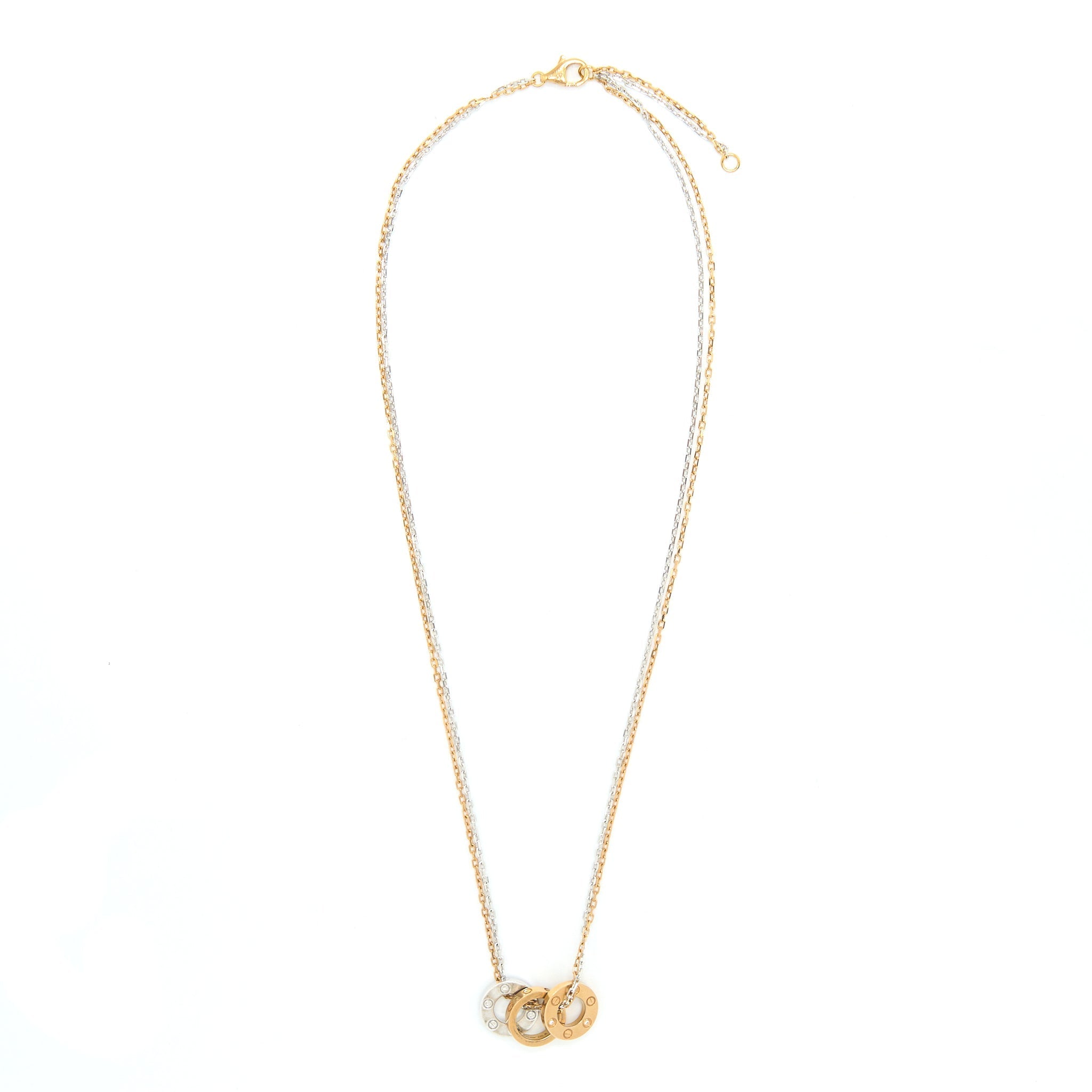CARTIER LOVE NECKLACE WITH 6 DIAMONDS ROSE GOLD/WHITE GOLD