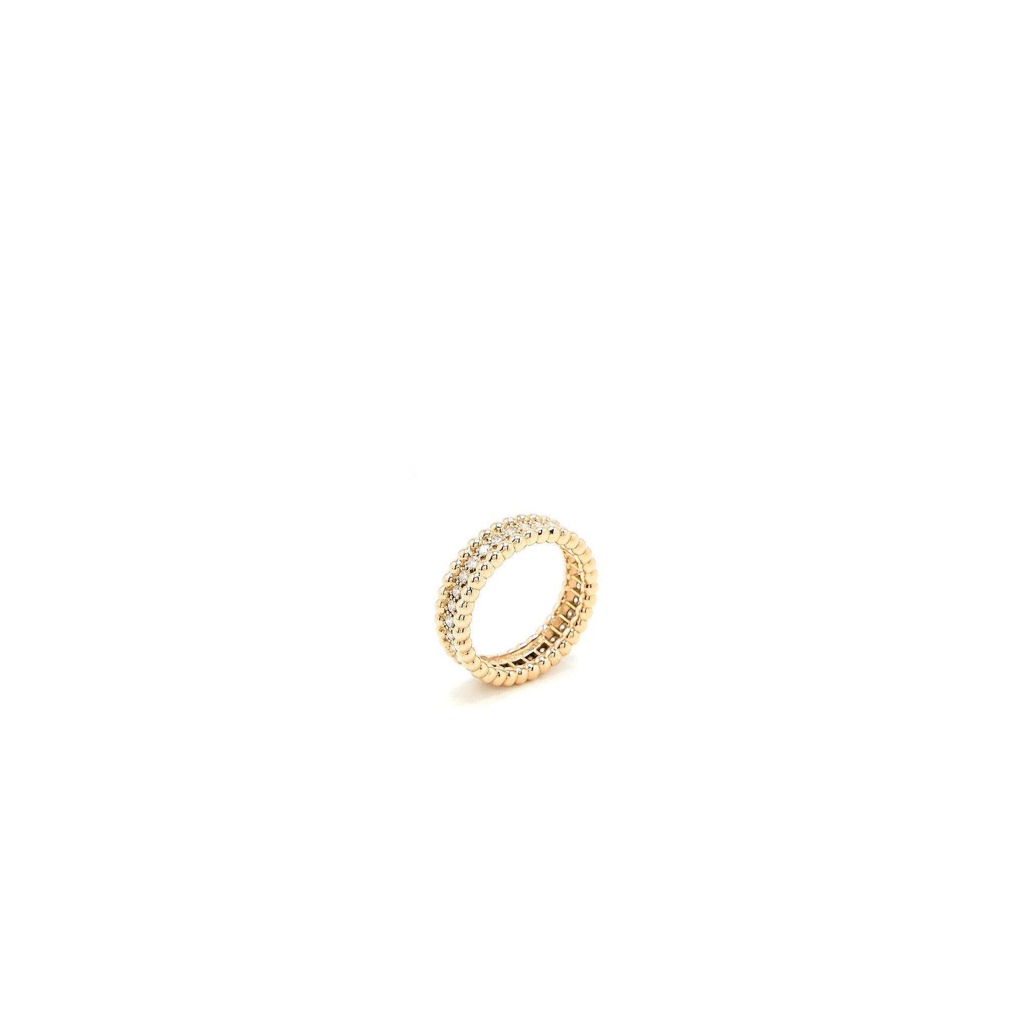 VAN CLEEF & ARPELS PERLE DIAMONDS RING, 1 ROW ROSE GOLD WITH DIAMONDS