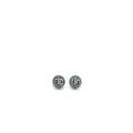 CHANEL ROUND CC CRYSTAL EARRINGS BLACK/ SILVER