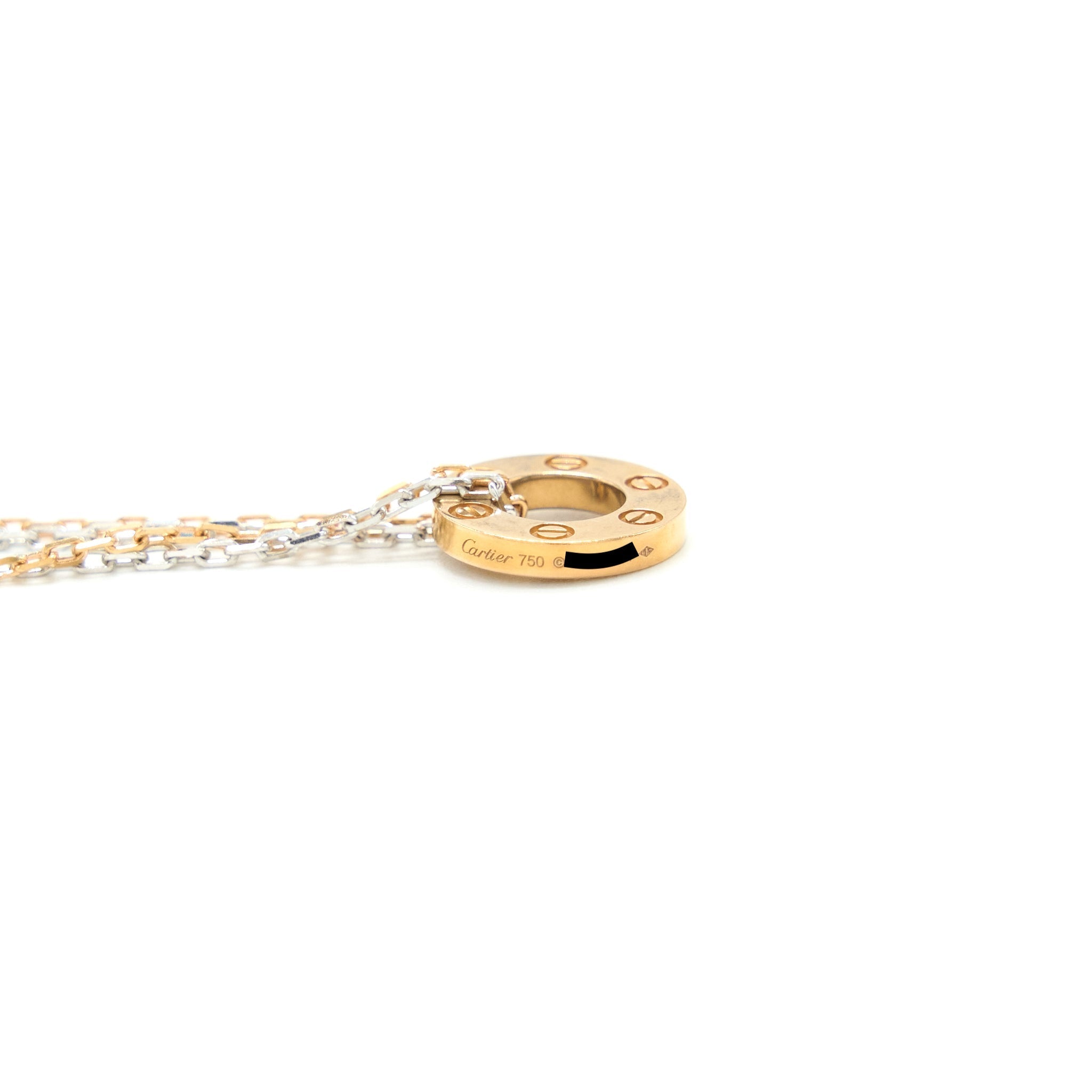 CARTIER LOVE NECKLACE WITH 6 DIAMONDS ROSE GOLD/WHITE GOLD