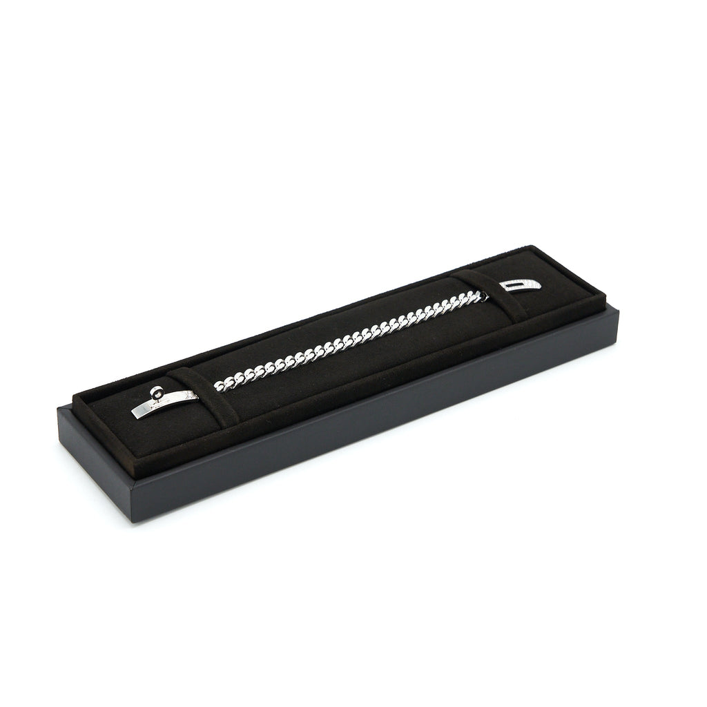 HERMES KELLY GOURMETTE BRACELET WHITE GOLD WITH DIAMONDS