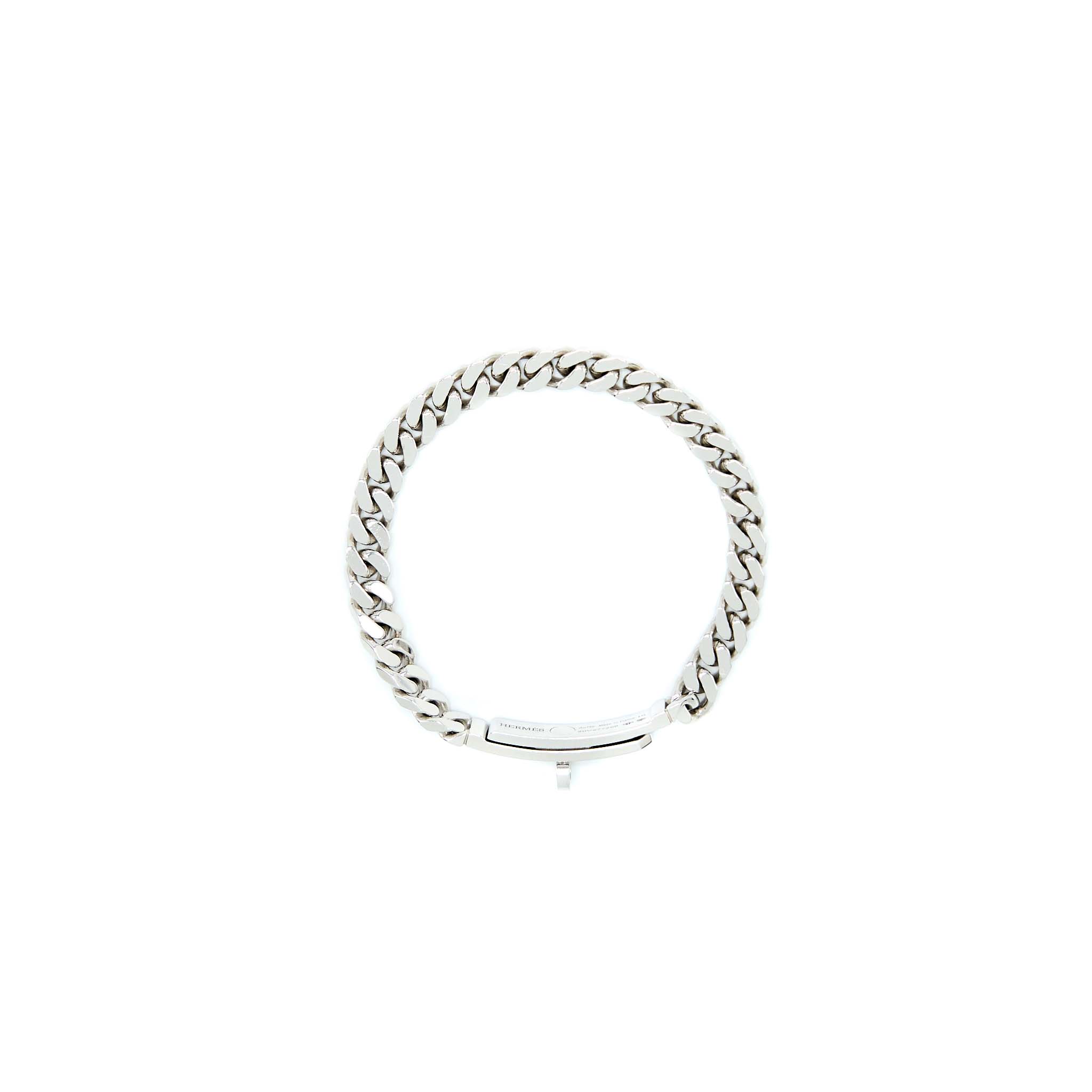 HERMES KELLY GOURMETTE BRACELET WHITE GOLD WITH DIAMONDS