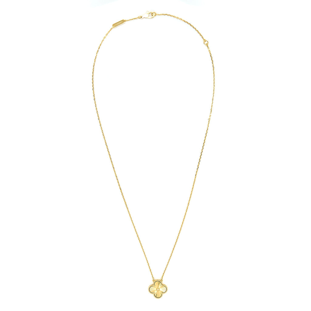 VAN CLEEF AND ARPELS VINTAGE ALHAMBRA PENDANT 18K YELLOW GOLD