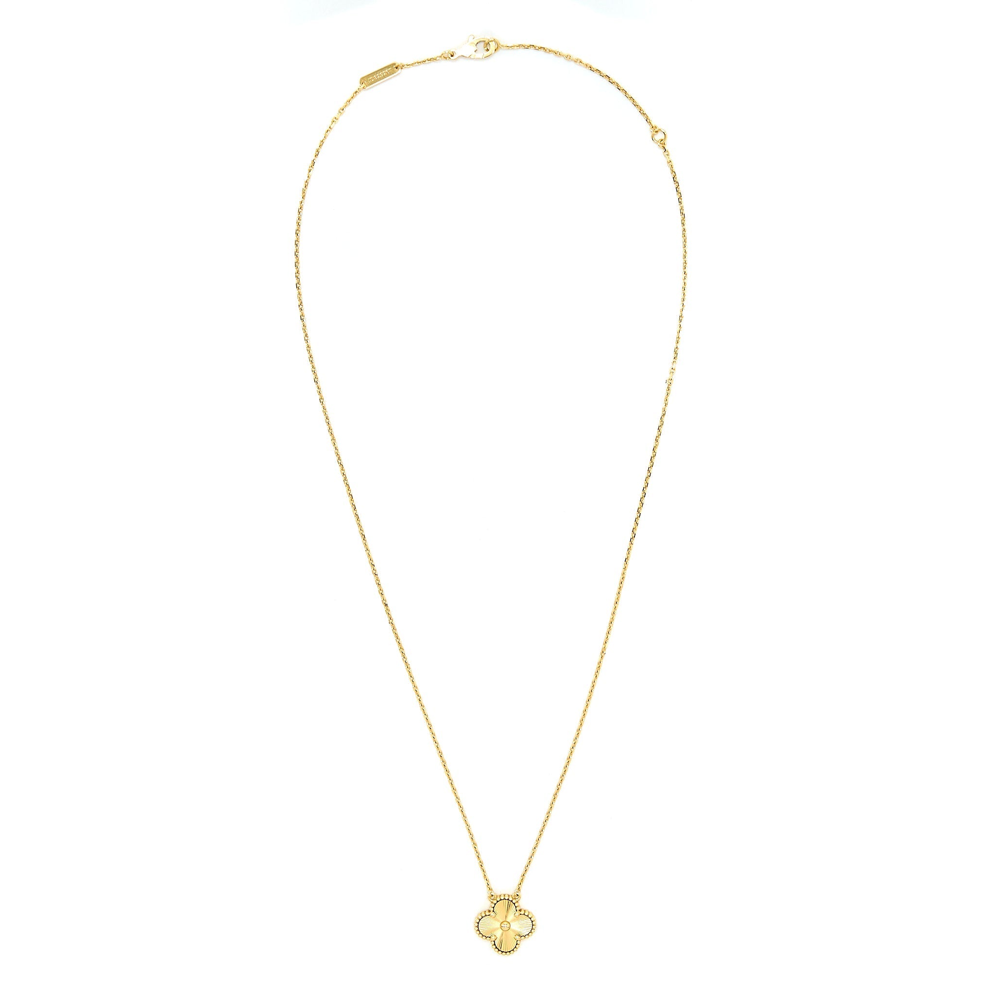 VAN CLEEF AND ARPELS VINTAGE ALHAMBRA PENDANT 18K YELLOW GOLD