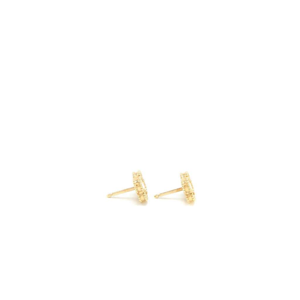 VAN CLEEF & ARPELS SWEET ALHAMBRA EARRINGS WHITE MOTHER OF PEARL YELLOW GOLD