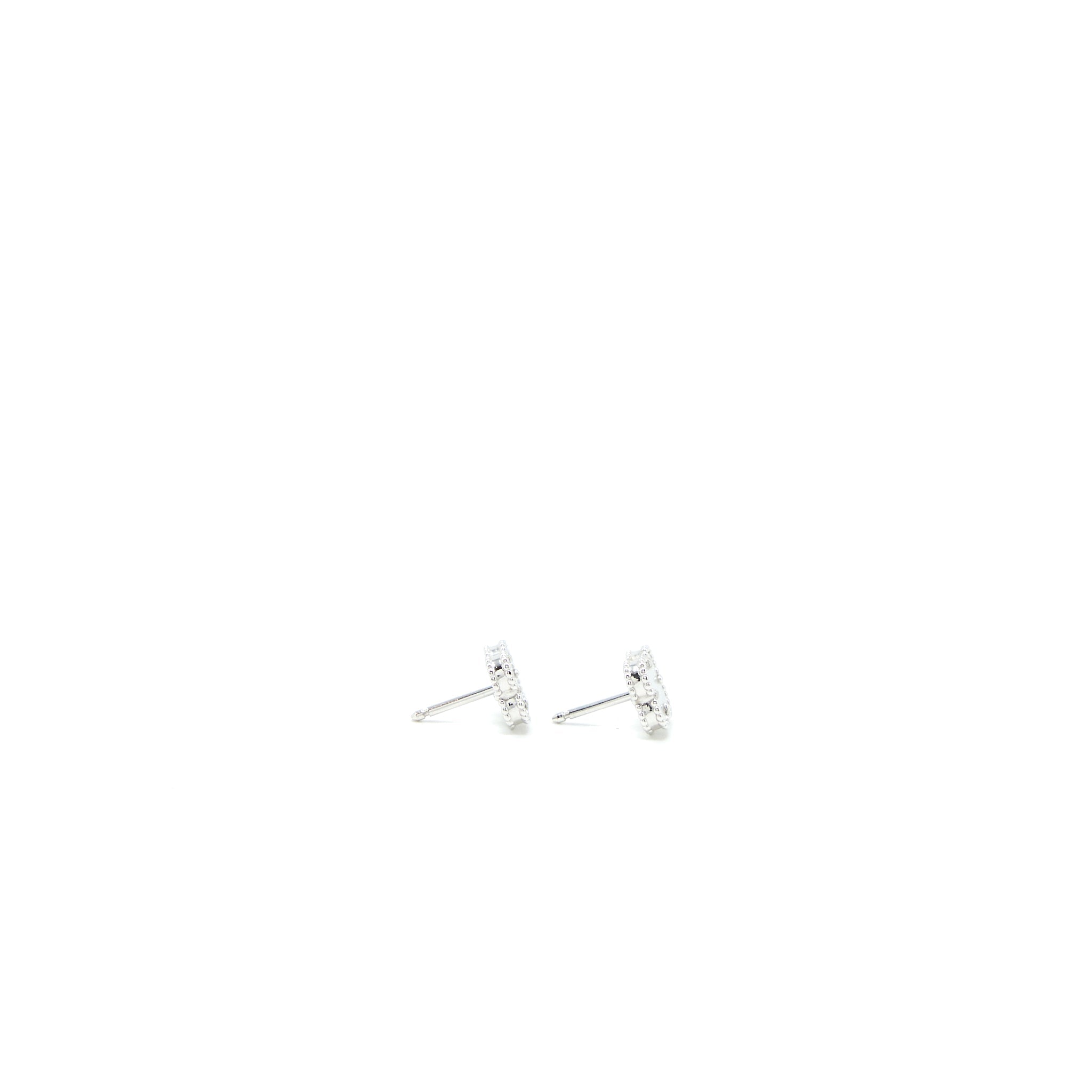 VAN CLEEF & ARPELS SWEET ALHAMBRA EARRINGS WHITE MOTHER OF PEARL WHITE GOLD